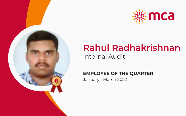 MCA Champion of the Quarter - March 2022 MCA Champion of the Quarter - March 2022
