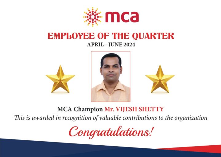 MCA Champion of the Quarter - June 2024 - Vijesh Shetty